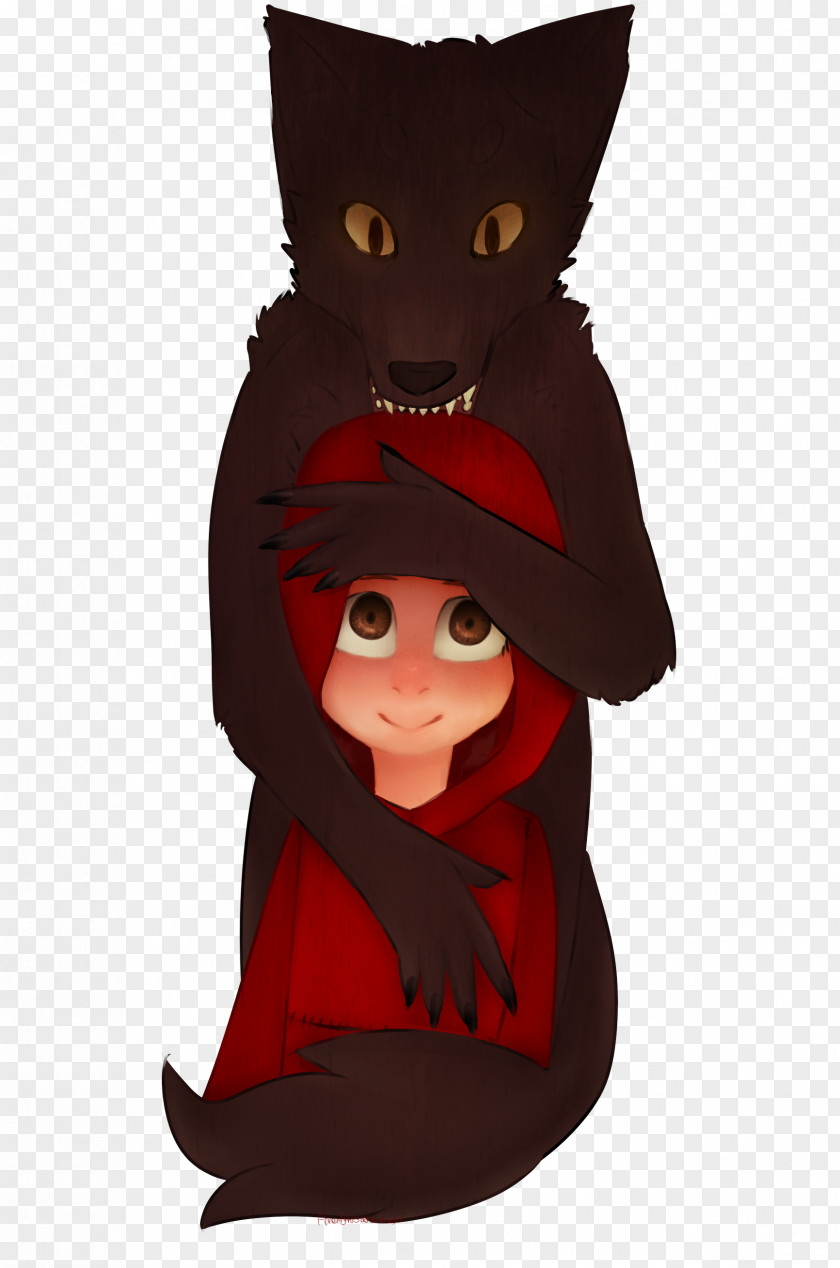 Little Red Riding Hood Werewolf Wallpaper Cat Illustration Headgear Cartoon Character PNG