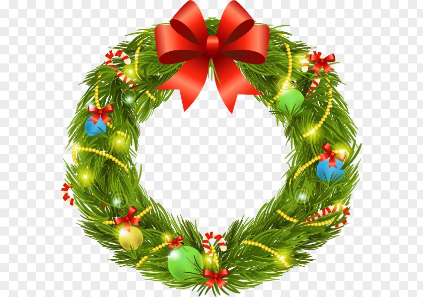 Vector Christmas Wreath Decoration Design Garland PNG