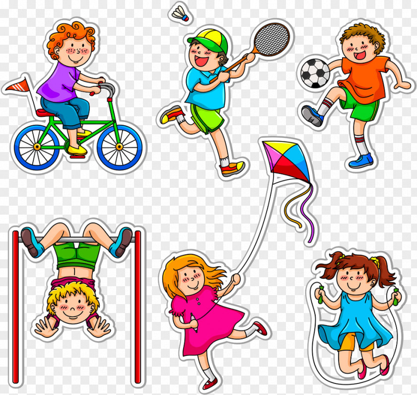 Celebrating Playing With Kids Cartoon PNG