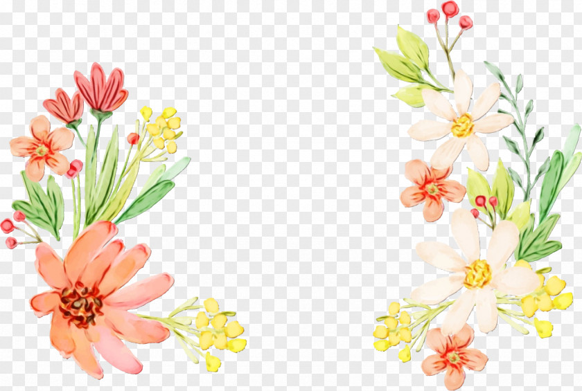 Floral Design Cut Flowers Clip Art Watercolor Painting PNG