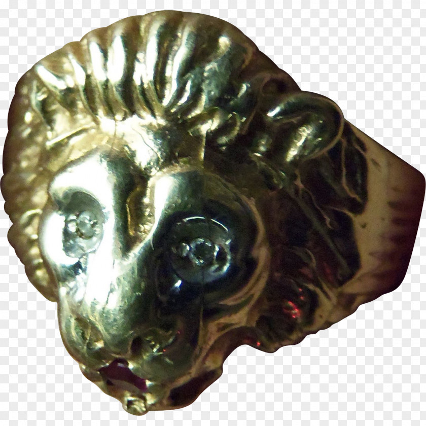 Lion Head Colored Gold Ring Carat PNG