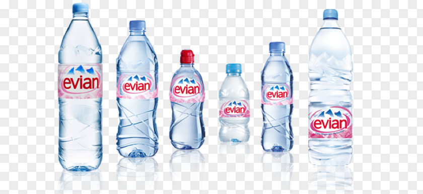 Water Mineral Plastic Bottle Bottled Evian PNG