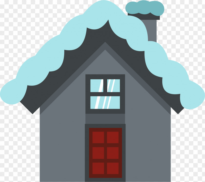 Cartoon Blue Cabin Snow House Photography Illustration PNG