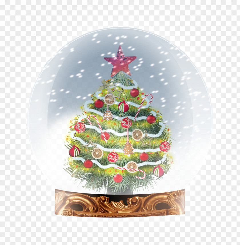 Crystal Ball Christmas Tree Santa Claus Clip Art PNG