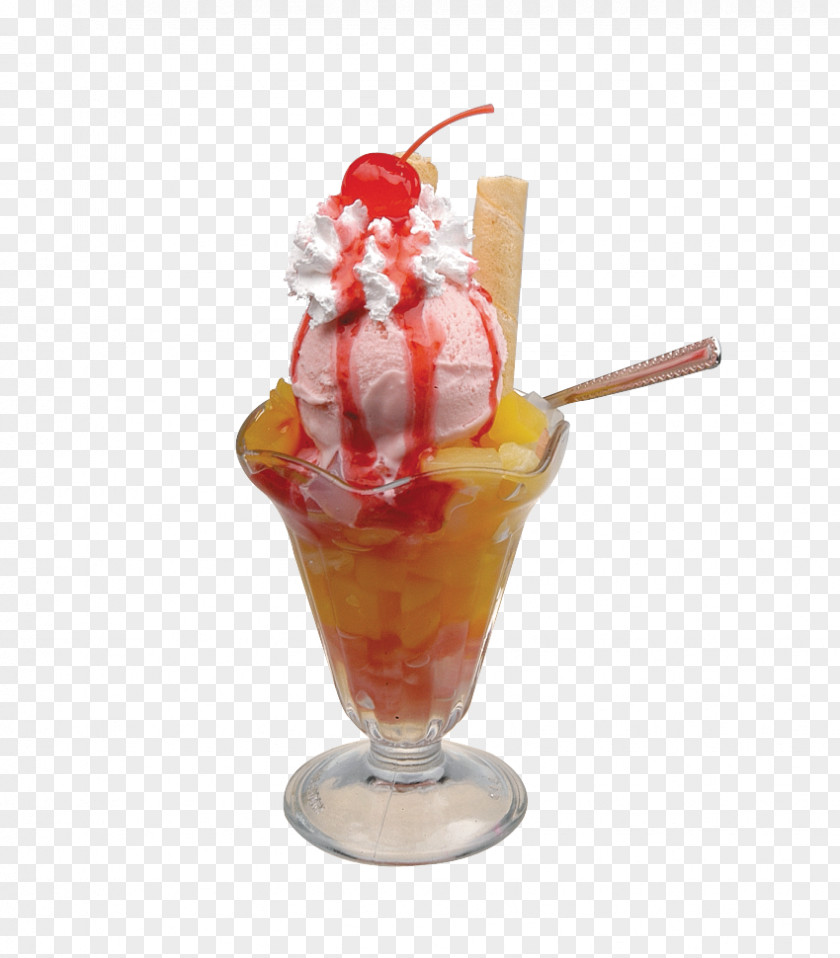 Fruit Ice Cream Cookie Cups Sundae Gelato Cholado PNG