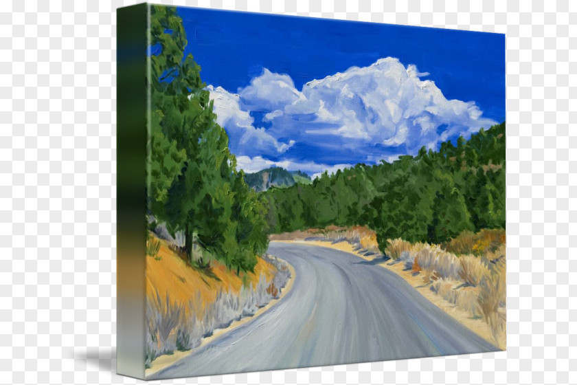 Painting Mount Scenery Sequoia National Park Forest Gallery Wrap PNG