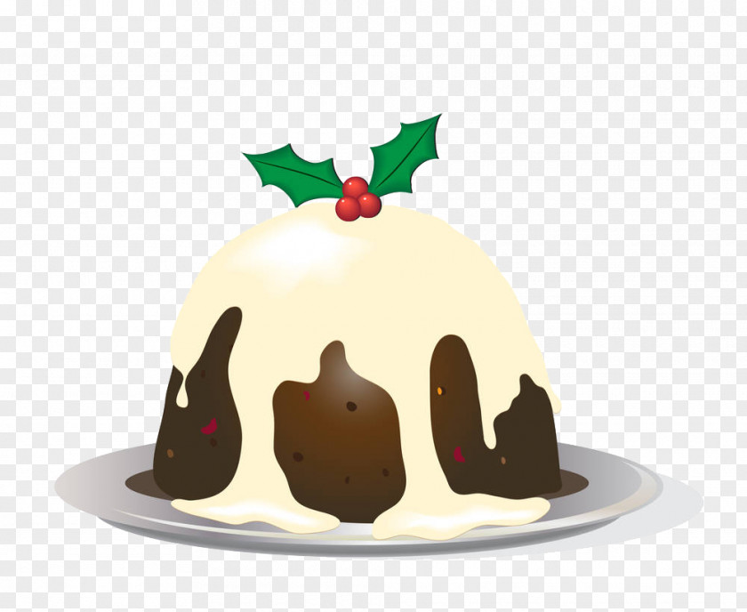The Frozen Dairy Plate. Christmas Pudding Brandy Figgy Bread Cake PNG
