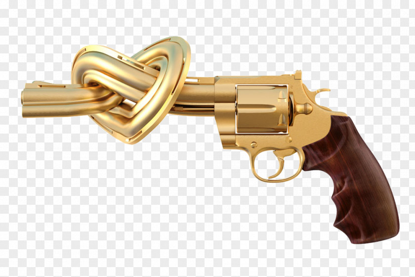 Pistol Gold Non-Violence Stock Photography Firearm Revolver PNG