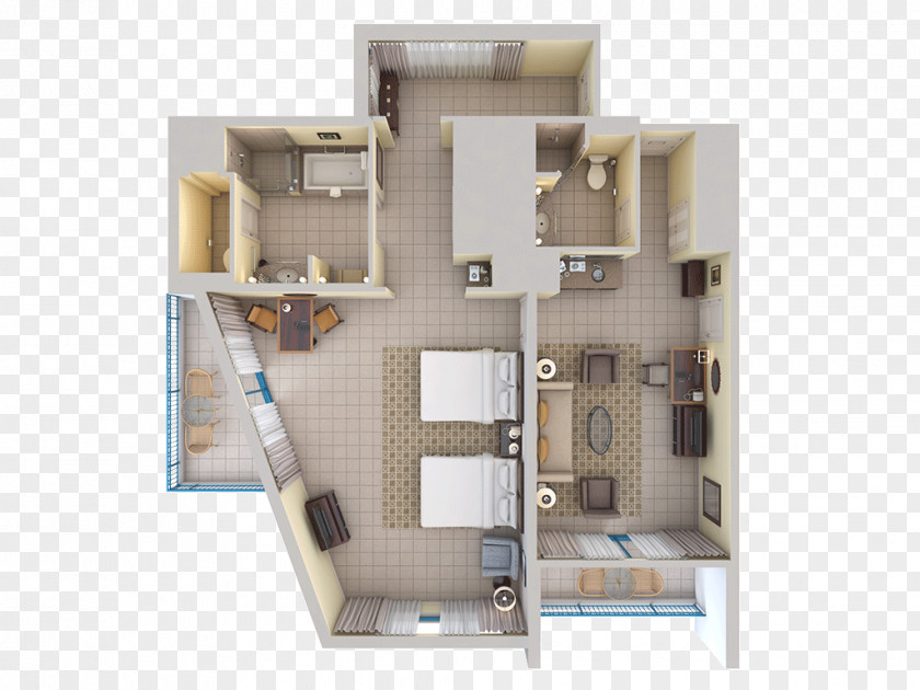 Bed Top View Floor Plan House Bathroom Suite PNG