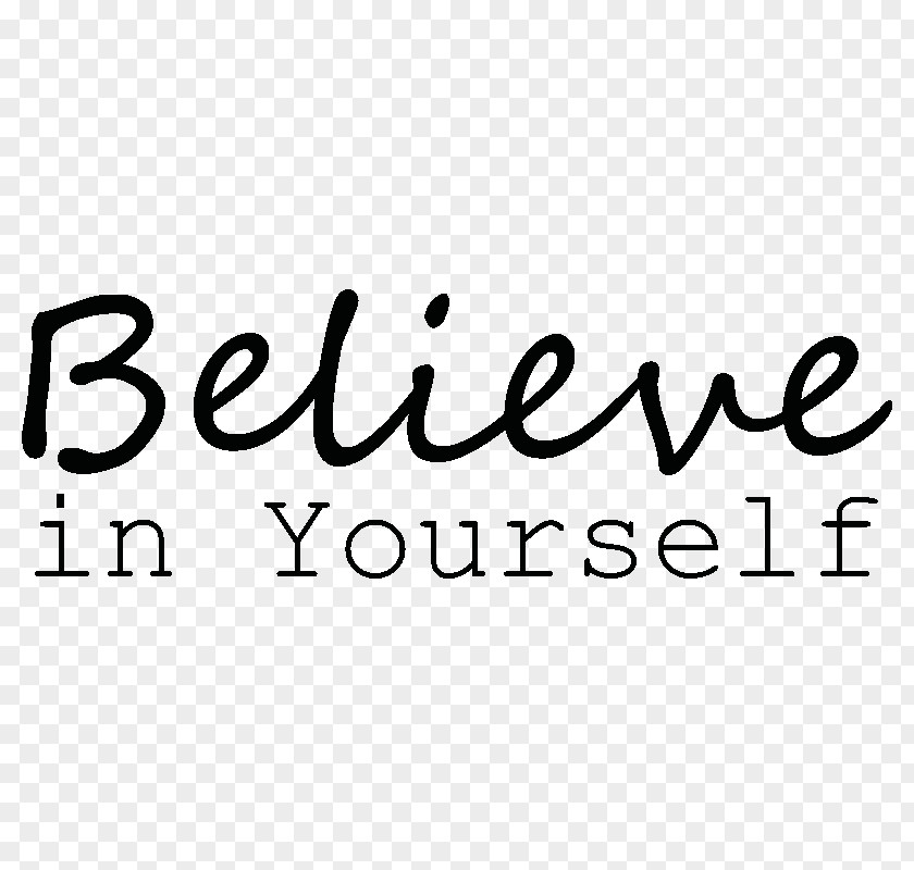Believe In Yourself Logo Brand White Line Font PNG