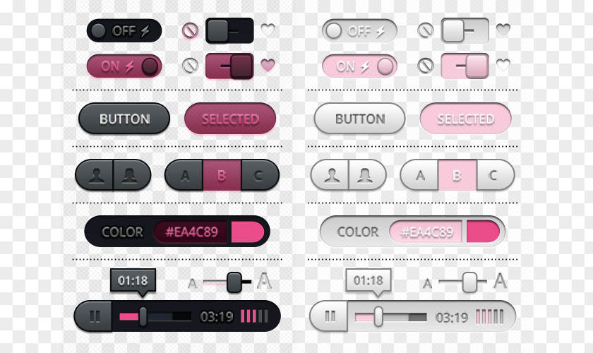 UI Kit User Interface Button Progress Bar PNG