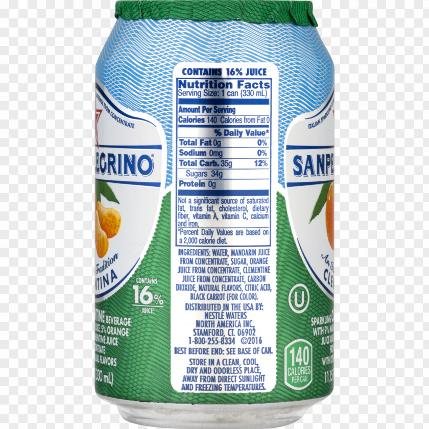 Juice Orange Carbonated Water S.Pellegrino Clementine PNG