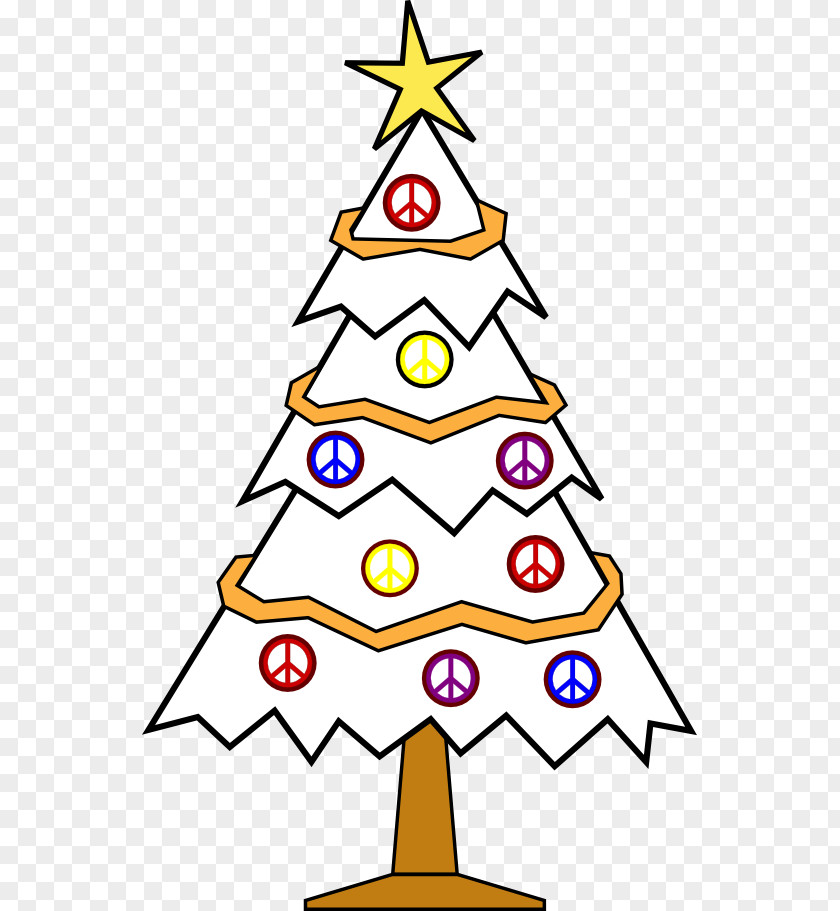 Christmas Tree Line Drawing Black And White Clip Art PNG