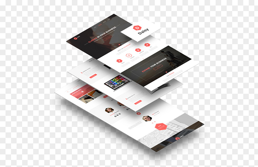 Design Landing Page Mockup Web Advertising PNG