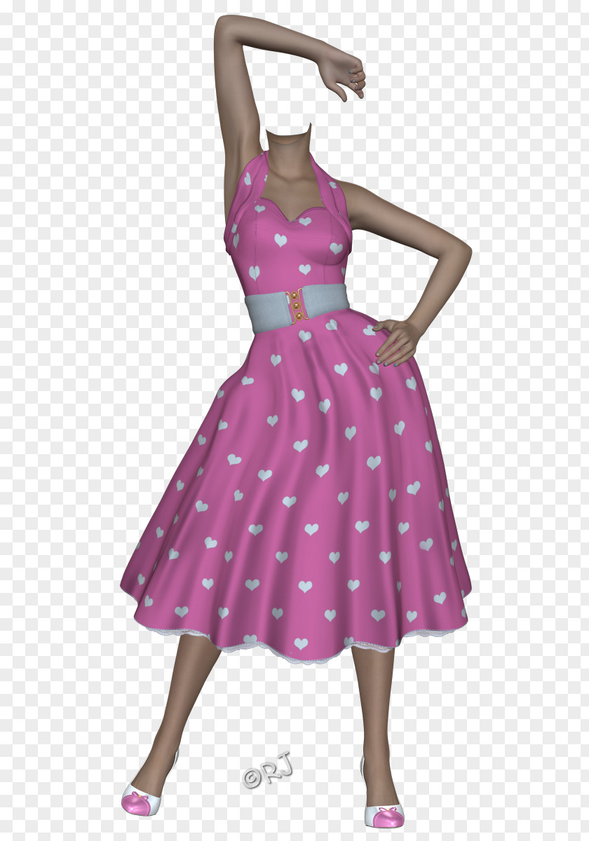 Dress Polka Dot Cocktail Shoulder Party PNG