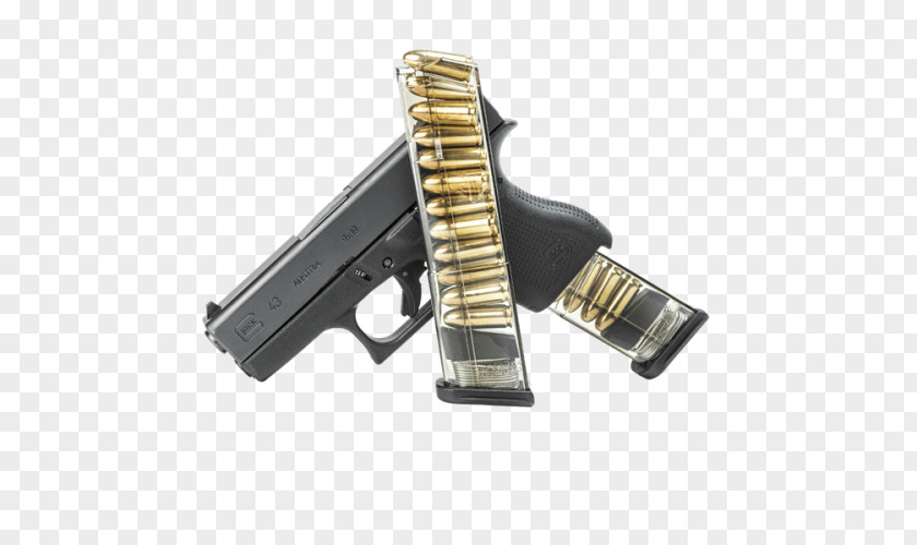 12 Rounds 3 Lockdown Glock 43 Magazine .380 ACP Cartridge PNG