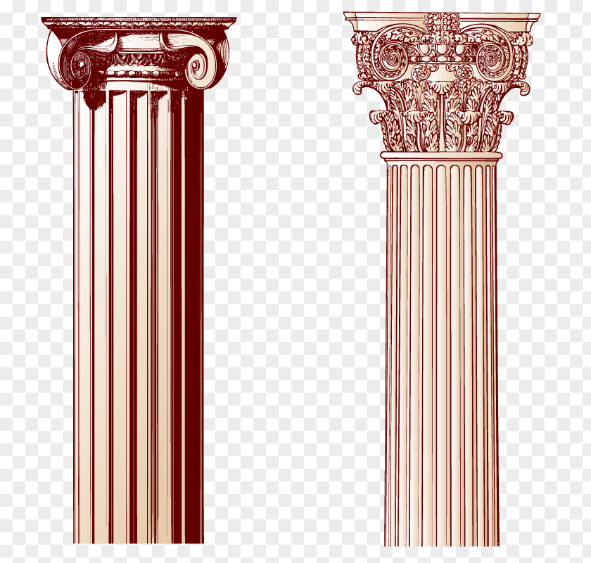 European Classical Pattern Ai Column Corinthian Order Doric Architecture PNG