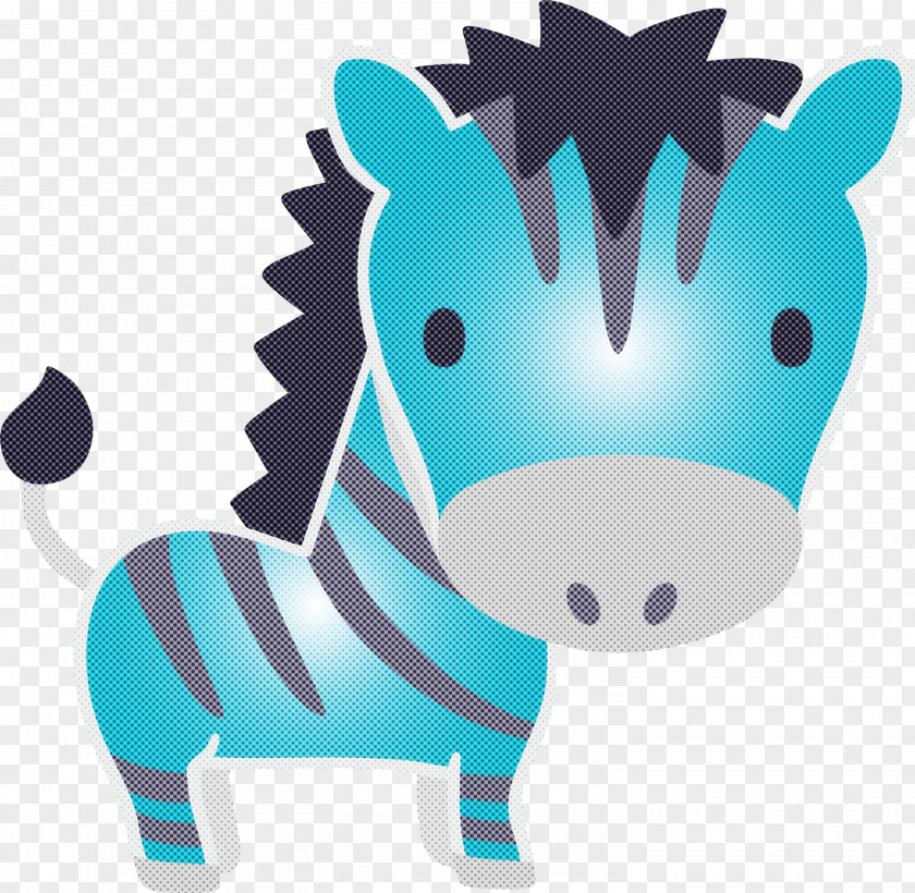 Cartoon Blue Animal Figure Turquoise Snout PNG