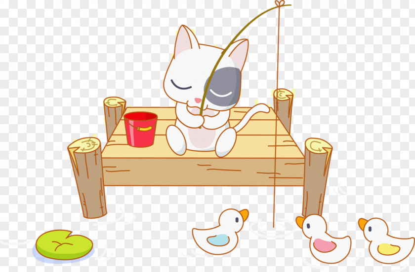 Fishing Kitten Material Free To Pull Cat PNG