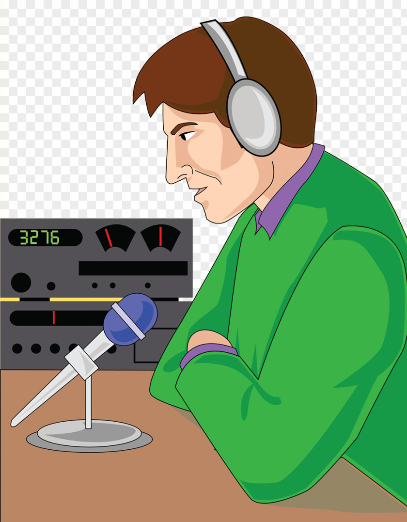 Radio Program Host Microphone Cartoon Personality Illustration PNG