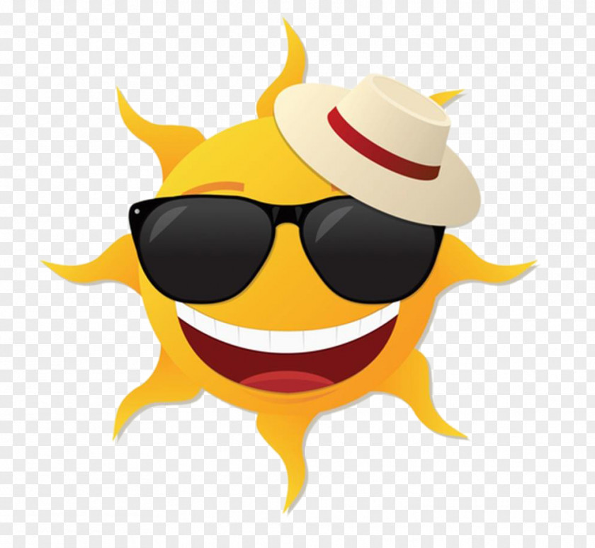 Cartoon Sun Sunglasses PNG
