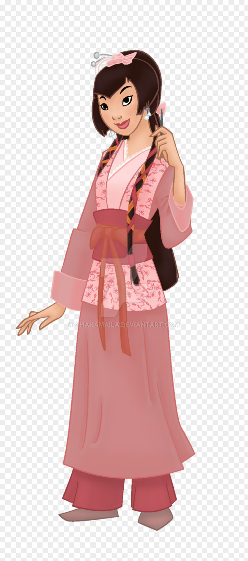 Disney Mulan Robe Pink M Costume Design PNG