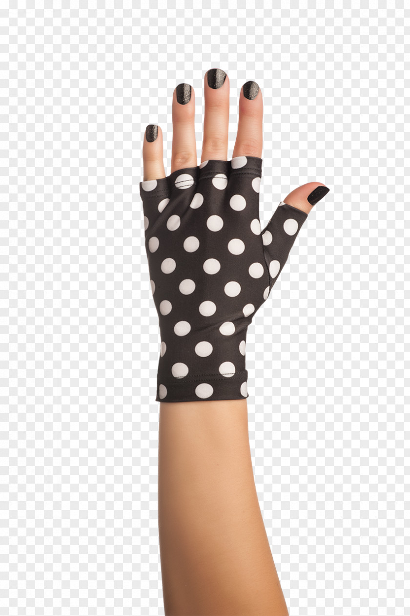 Ieva's Polka Dot Glove Finger Hand PNG
