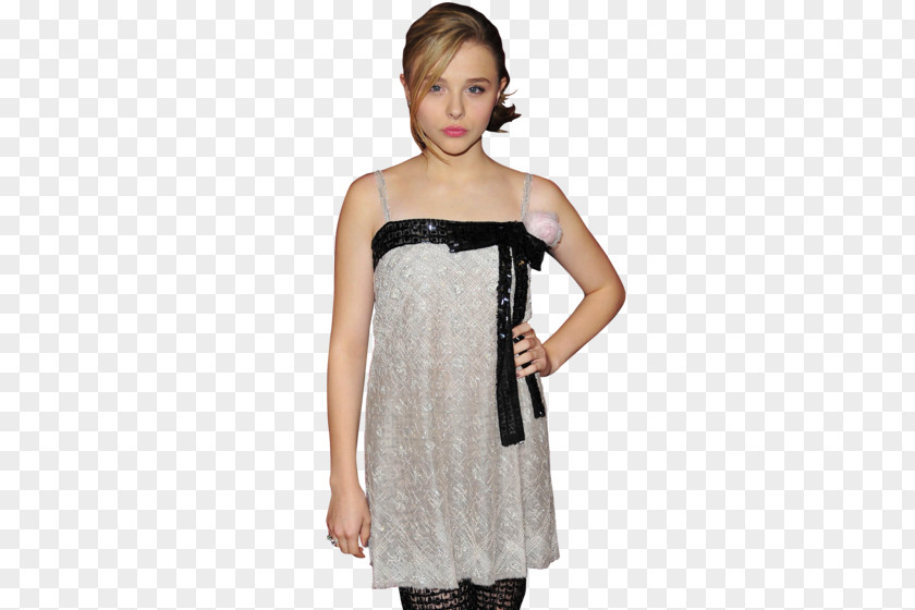 Chloe Moretz Shoulder Cocktail Dress PNG