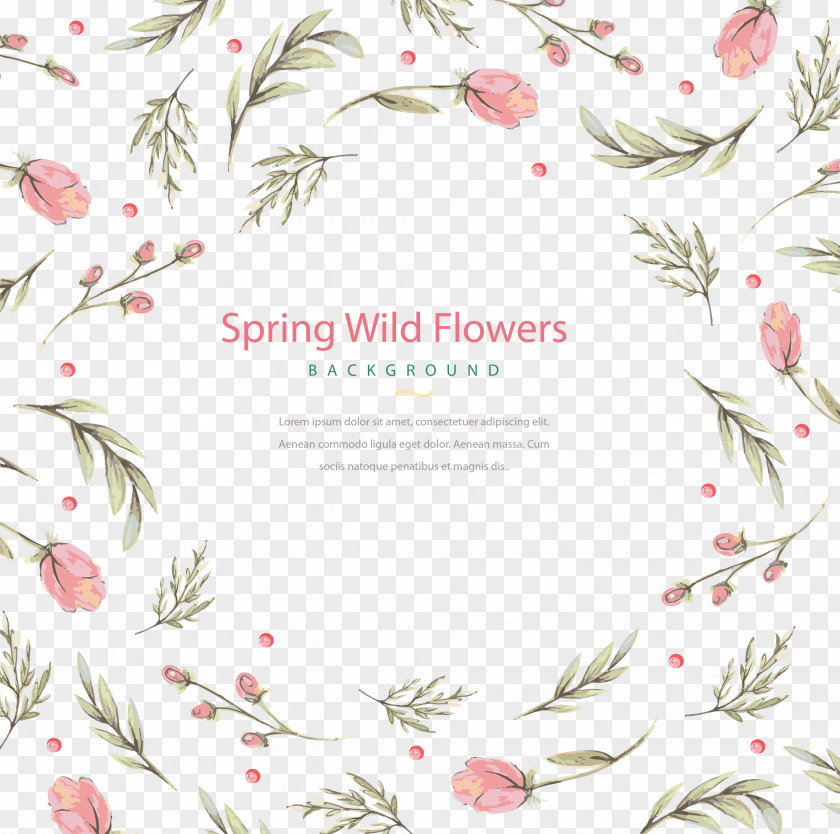 Vector Watercolor Flower Plant Floral Design Painting PNG