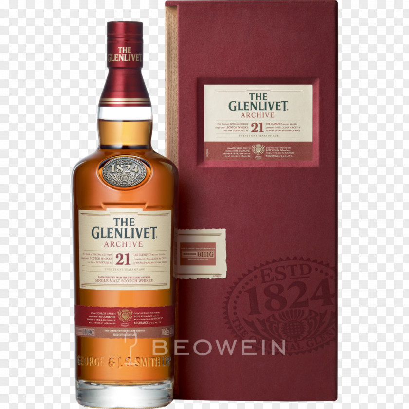 Bottle The Glenlivet Distillery Single Malt Whisky Scotch Speyside Whiskey PNG