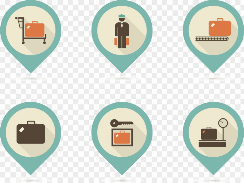 Vintage Airport Vector Icons Euclidean Baggage PNG