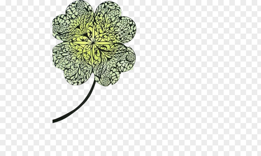 Clover Design Painted Image Papercutting Paper Craft Drawing PNG