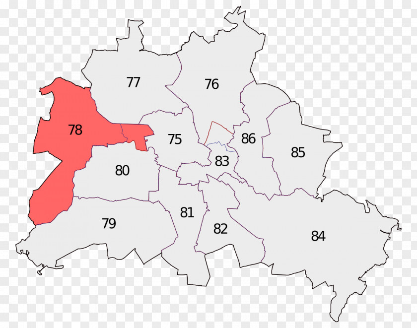 Map Berlin Spandau – Charlottenburg North Electoral District Lichtenberg PNG