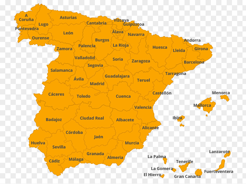 Map Provinces Of Spain Clip Art PNG