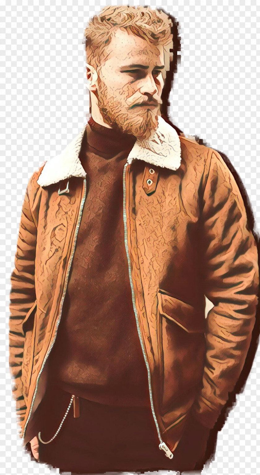 Sweatshirt Leather Jacket Beard PNG