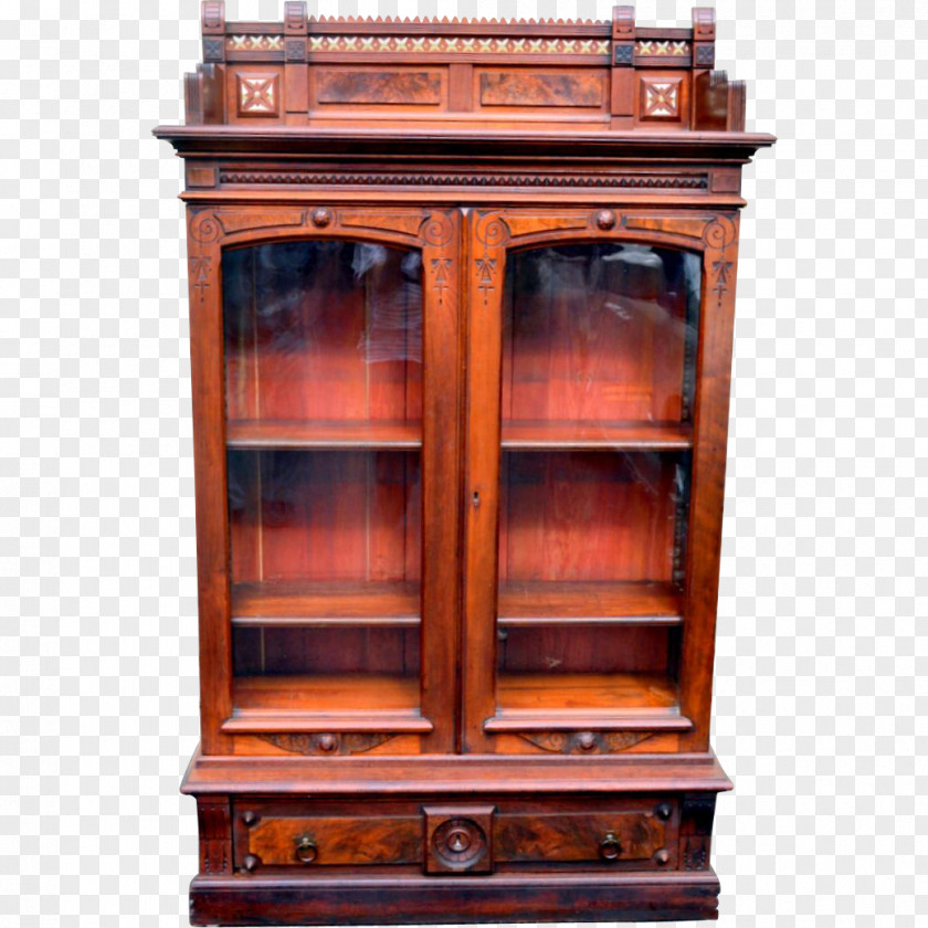 Bookcase Antique Furniture Eastlake Movement Cabinetry PNG