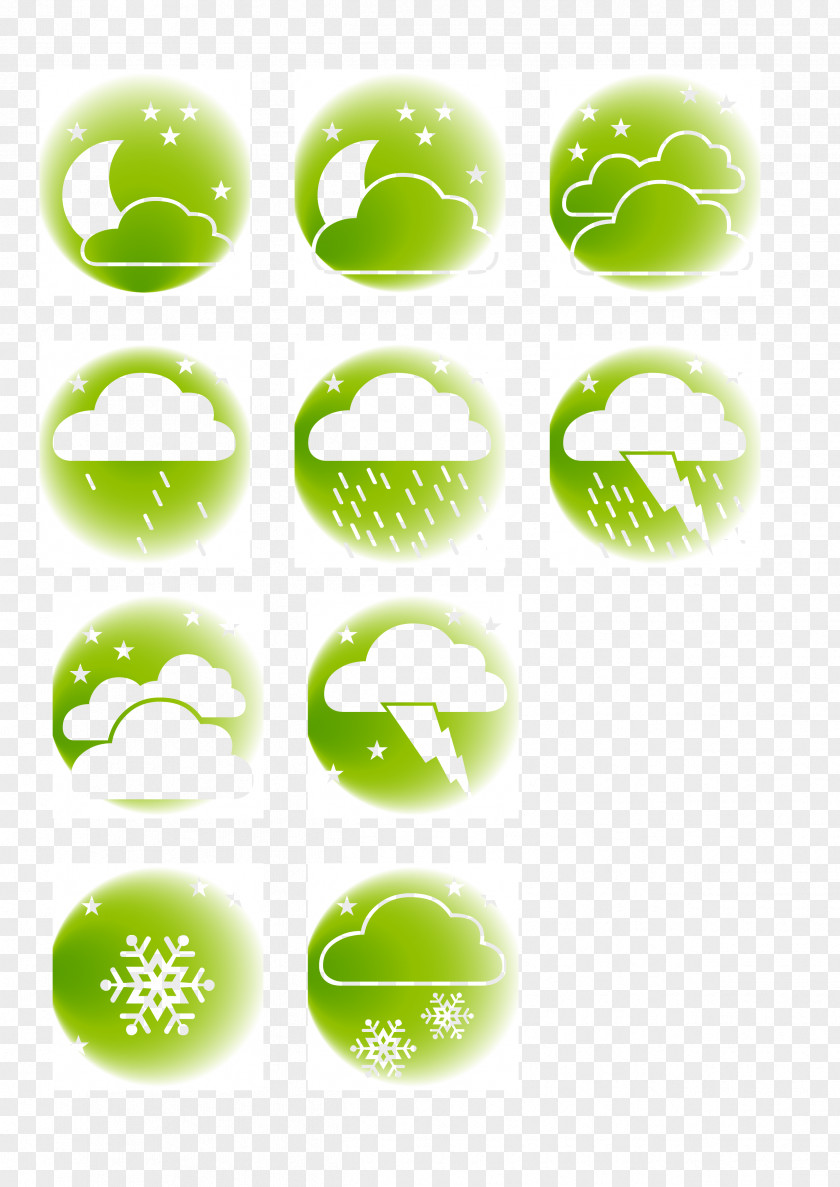 Green Weather Icon Forecasting Cloudburst PNG