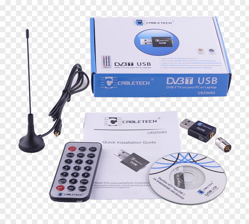 USB DVB-T Tuner Digital Video Broadcasting Terrestrial Television PNG