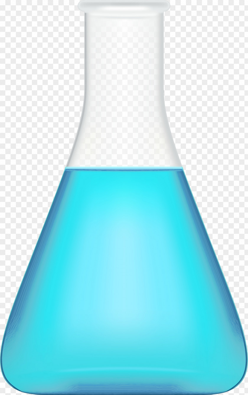 Liquid Laboratory Equipment Aqua Flask Turquoise PNG