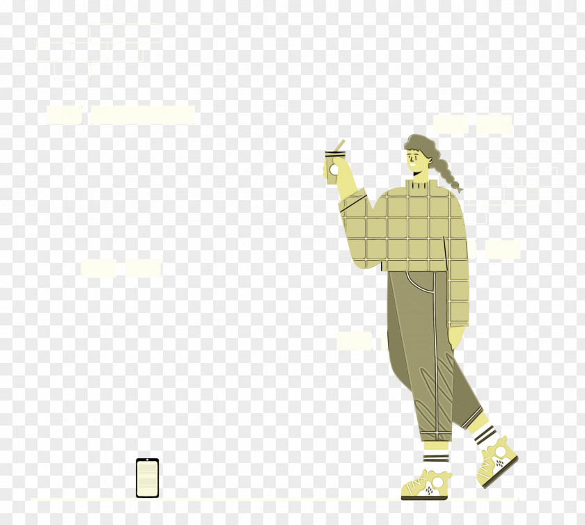 Outerwear / M Yellow Line Cartoon Font PNG