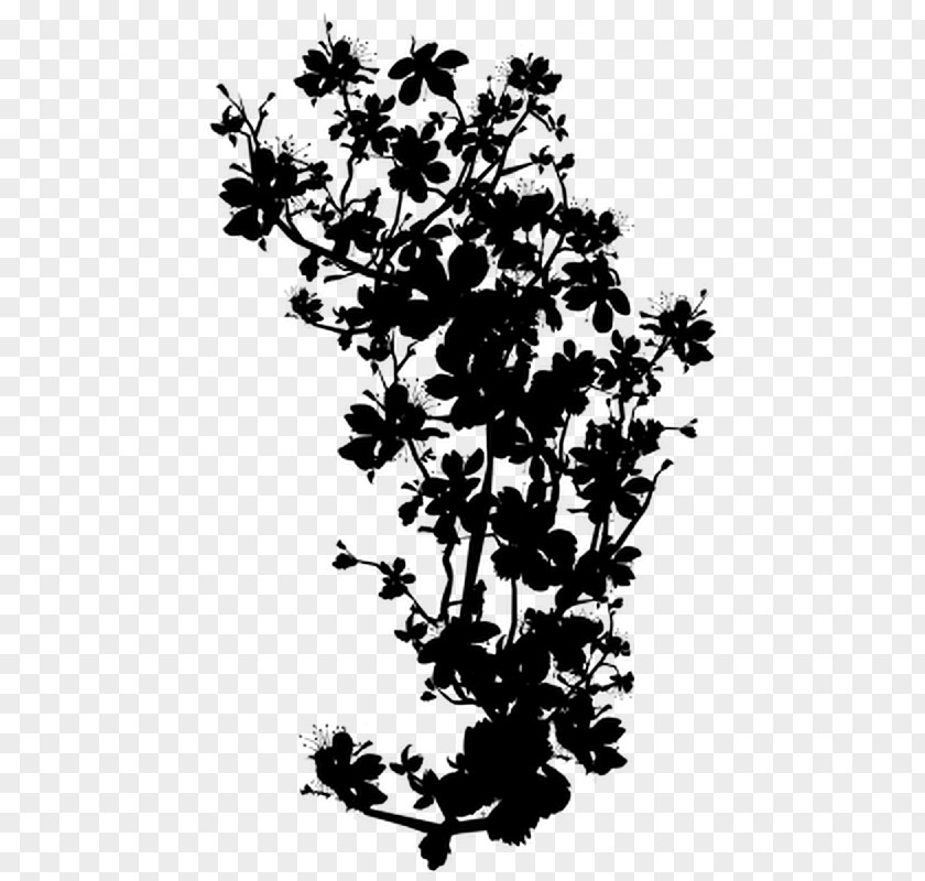 Twig Plant Stem Flower Leaf Silhouette PNG