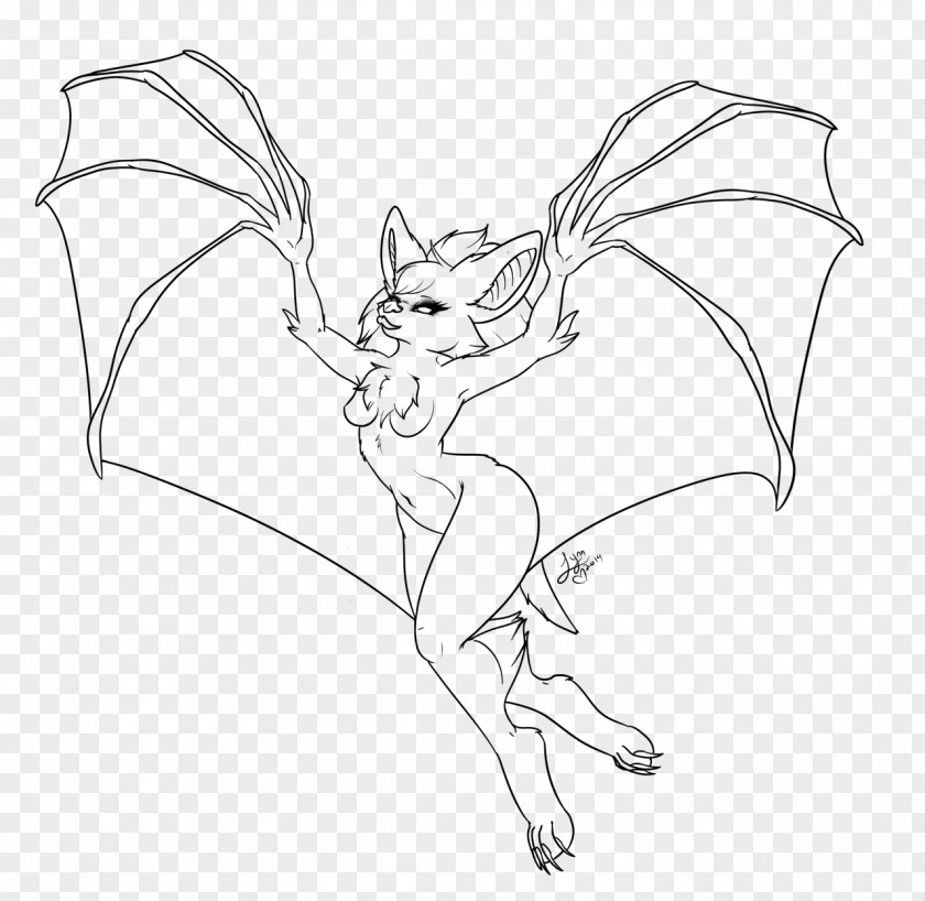 Bat Line Art Drawing Furry Fandom PNG