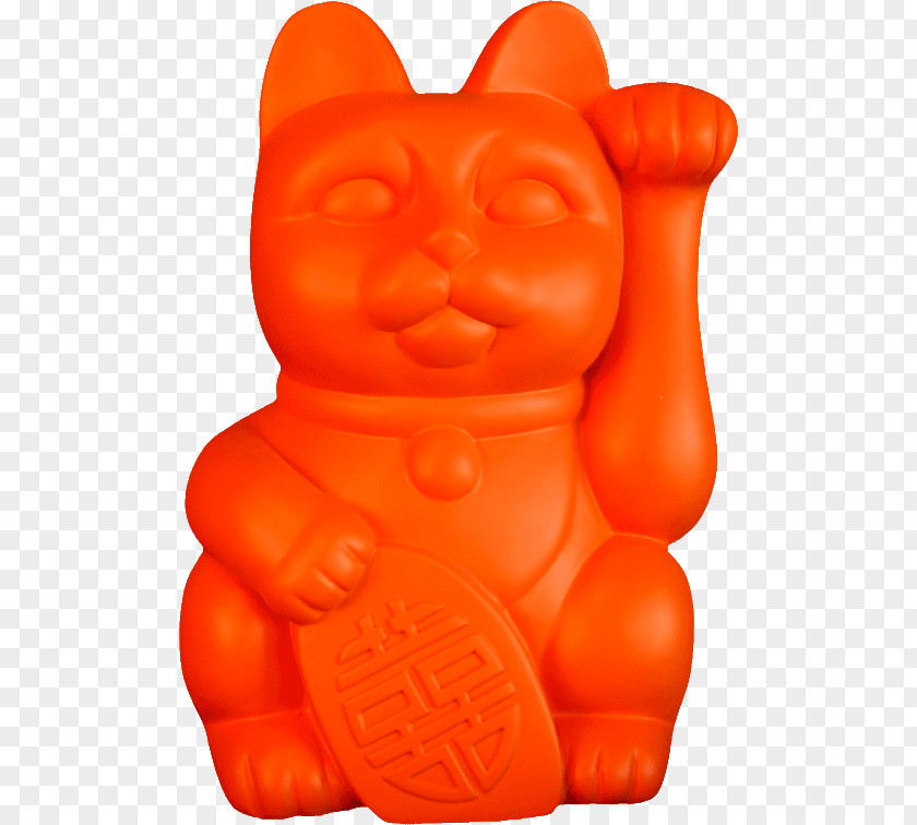 Lucky Cat Lucky8Cats Orange Color Gummy Bear Maneki-neko PNG