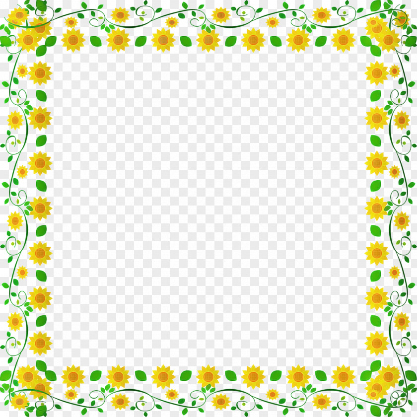 Rectangle Picture Frame Flower Background PNG