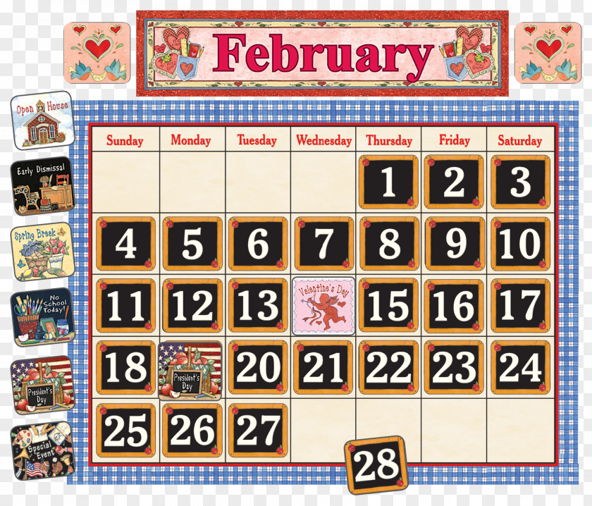 School Time Calendar Teacher Bulletin Board PNG