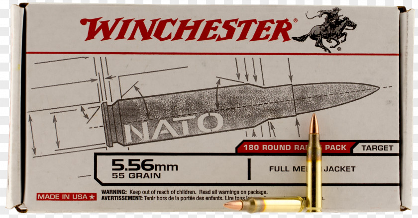 Full Metal Jacket 5.56×45mm NATO Ammunition Winchester Repeating Arms Company Bullet Grain PNG