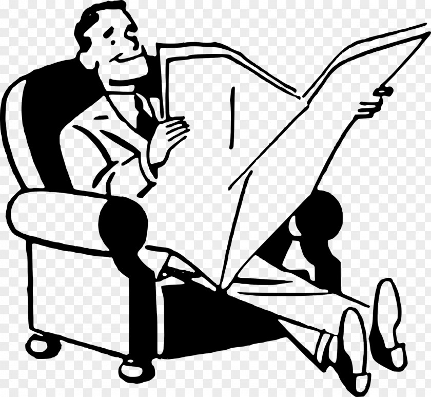 Reading The Newspaper Free Clip Art PNG