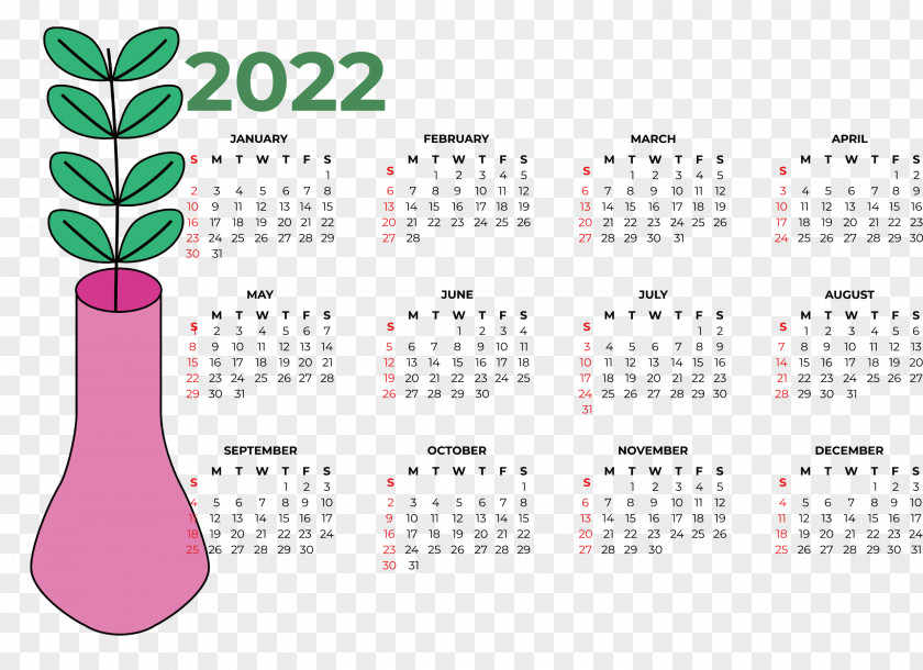 2022 Calendar 2022 Printable Yearly Calendar Printable 2022 Calendar PNG