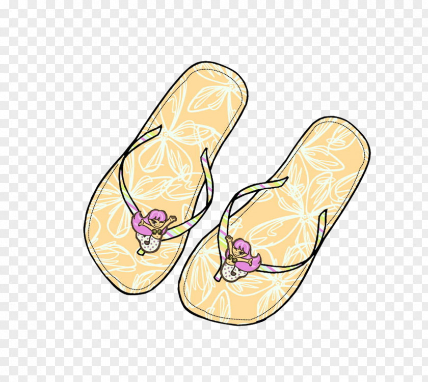 Sandals Slipper Cartoon Painting Illustration PNG