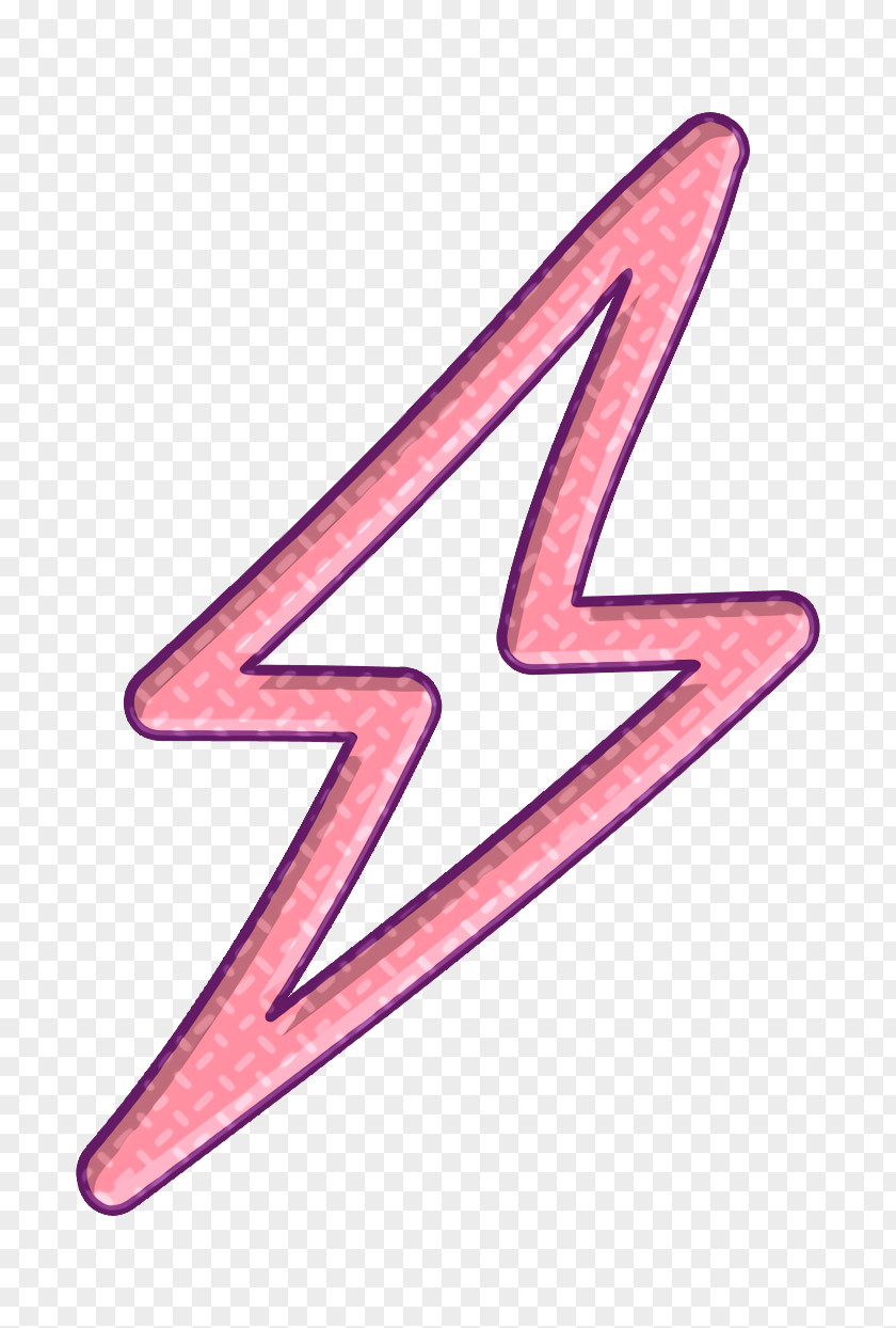 Weather Icon Hand Drawn Thunder Bolt Shape Outline PNG